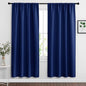 RYB HOME Blackout Curtains for Bedroom Living Room 63 inches Long, Thermal Insulated Privacy Rod Pocket Drapes for Nursery Office Home Theater, Width 34 by Length 63, Navy Blue, 2 Panels