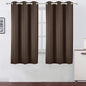 LEMOMO Chocolate Brown Blackout Curtains 40 x 63 Inch Length/Set of 2 Curtain Panels/Thermal Insulated Room Darkening Blackout Curtains for Bedroom