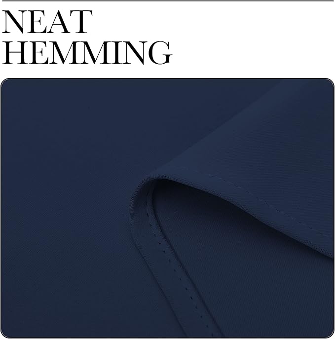 NICETOWN Blackout Curtain Panels for Bedroom, Navy, 2 Panels, W55 x L57-inch, Grey, Thermal Insulated Grommet Top Blackout Draperies and Drapes for Basement