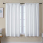 Simplebrand Ava Pure White Light Filtering Curtains for Bedroom 63 Inch Length 2 Panels Set, Solid Thermal Insulated Privacy Living Room Window Treatment Curtains Light Filtering, W50 x L63 Inch