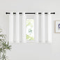 NICETOWN Linen 36 inch Curtains for Kitchen Window, Grommet Thick Flax Linen White Small Window Treatments Privacy Assured with Light Filtering for Cafe/Kids Room, W42 x L36, 2 Panels