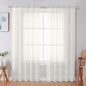 Simplebrand Ivory Sheer Curtains, 72" Length, 2 Panels Set - Light Filtering, Rod Pocket Window Curtains for Bedroom (Ivory, 59" W x 72" L)