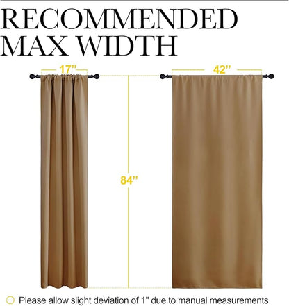 NICETOWN Blackout Curtains for Living Curtains, Gold Brown, 2 Panels, 42 by 84, Room Darkening Window Curtain Panels, Easy-Care Solid Thermal Insulated Draperies/Drapes for Daughter Room