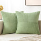 MIULEE Sage Green Decorative Throw Pillow Covers 18x18 Inch for Couch Bed Sofa Spring Decor Pack of 2 Boho Farmhouse Throw Pillows Soft Cross Corduroy Patchwork Textured Cushion Cases