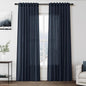 Nanspring Vintage Blue Linen Curtains 84 Inch Length 2 Panels Set for Living Room Rod Pocket Back Tab Light Filtering Window Drapes for Bedroom Dining Room Protect Privacy Vintage Country Decor