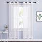 NICETOWN Ivory Sheer Curtains 72 inch Length - Grommet Living Room Curtain Panels Voile Textured Soft and Lightweight Window Treatments for Bedroom/Flat, W37 x L72, 2 Pieces