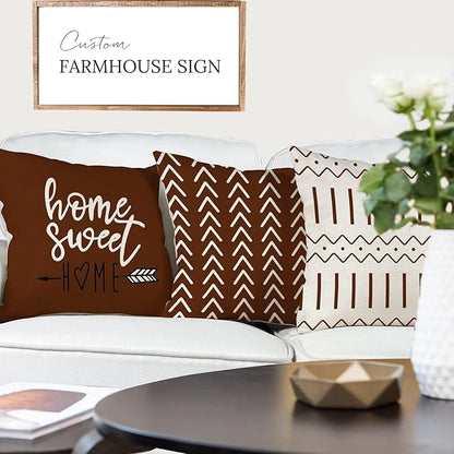 YCOLL Pillow Covers 20x20 Set of 4, Modern Sofa Throw Pillow Cover, Decorative Outdoor Linen Fabric Pillow Case for Couch Bed Car, Coffee