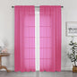 OWENIE Hot Pink Sheer Curtains 84 Inches Long for 2 Panels Set, Solid Light Filtering Voile Sheer Curtains for Living Room Bedroom, Modern Rod Pocket Hot Pink Curtain, 2 Pcs Total 84 Width 84 Long