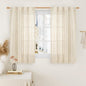 LAMIT Short Window Linen Curtains 48 Inch Length 2 Panels, Beige Light Filtering Panels Back Tab and Rod Pocket Neutral Drapes for Bathroom/Loft Room, 34 x 48 Inch