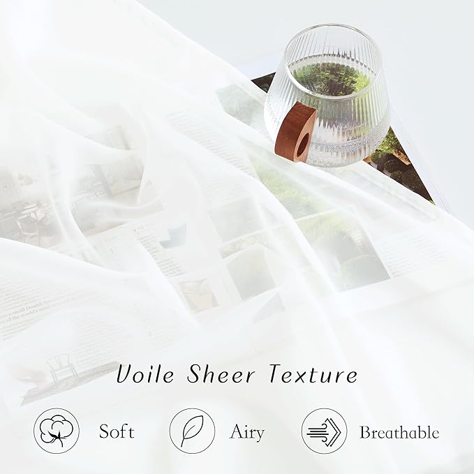 NICETOWN Beige Sheer Curtains Extra Long 135 inch Length for Large Windows, Grommet Soft and Touching Living Room Window Treatments Sweep to Floor for Villa, W54 x L135, 2 Panels