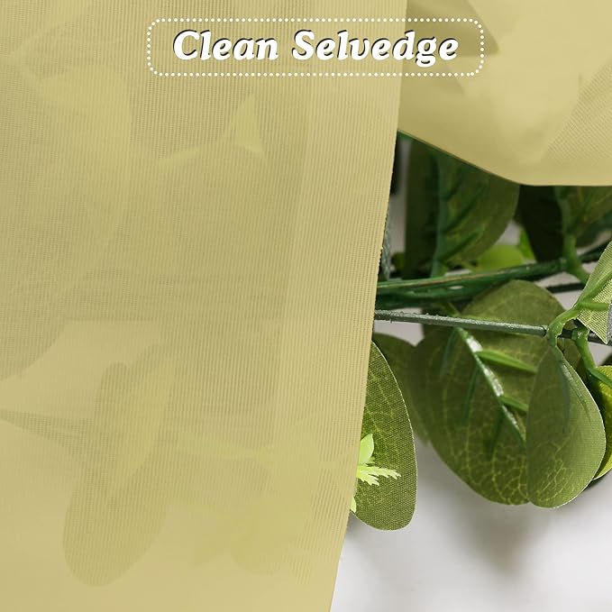 OVZME Mustard Yellow Sheer Curtains 108 Inches Long, Light Filtering Airy Transparent Lightweight Voile Rod Pocket Window Curtains for Bedroom, Living Room, W42 x L108, Set of 2 Drape Panels