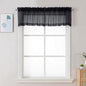 Chyhomenyc Sheer Black Valances for Windows 2 Pack, Small Window Curtains for Living Room Bathroom Cafe Laundry Basement, Modern Top Dual Rod Pocket Voile Curtain, 42W x 18L inches, Black