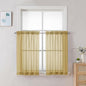 Chyhomenyc Sheer Gold Kitchen Tier Curtains 24 Inch Length Set, Small Window Curtains Treatment for Bathroom/Living Room/Cafe/Basement, Short Voile Curtain Tiers 42in x 24in, Rod Pocket, 2 PCS