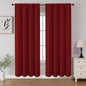 CUCRAF Red Blackout Curtains 72 inch Length 2 Panels Set, Rod Pocket Room Darkening Drapes for Bedroom Living Room, Insulated Thermal Light Blocking Window Curtain (W52 x L72 Inch)