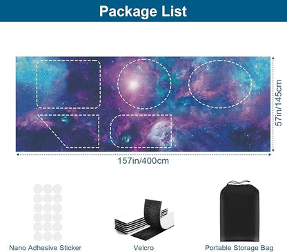 100% Blackout Curtains for Bedroom, Portable DIY Window Blinds, No Drill Window Shades & Blackout Blinds with Stickers & Tabs for Travel, Dorm Room, Media Room (Starry Sky, 157" x 57")