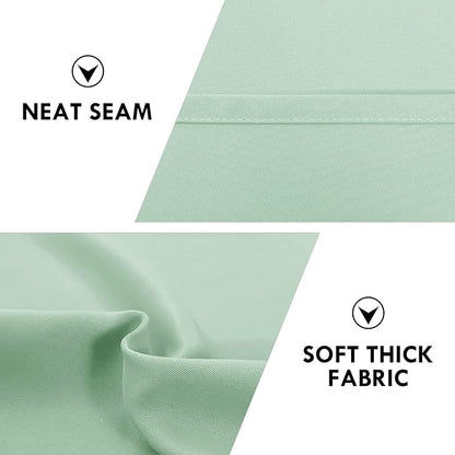 DWCN Thermal Short Blackout Curtains for Bedroom/Kitchen, Energy Saving Room Darkening Curtains for Nursery/Bedroom/Kitchen(W42 x L36 inch，Light Green, Set of 2 Panels, Top of Rod Pocket)