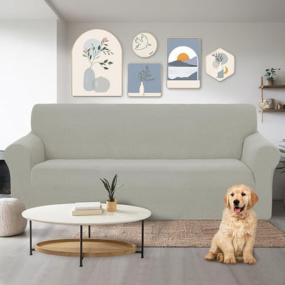 U-NICE HOME Stretch Couch Cover Sofa Cover Washable Sofa Slipcover Furniture Protector for 3 Cushion Couch Sofa Pet Friendly(Sofa, Taupe)