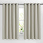 NICETOWN Natural Room Darkening Bedroom Curtain, Window Treatment Thermal Insulated Solid Grommet Voice Reducing Drapes for Kids Room/Living Room, Set of 2, W66 x L66