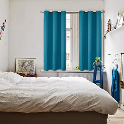 BGment Blackout Curtains - Grommet Thermal Insulated Room Darkening Bedroom and Living Room Curtains, Set of 2 Panels (38 x 54 Inch, Peacock Blue)