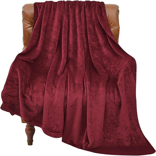 BEDELITE Fleece Blanket Burgundy Throw Blankets for Couch & Bed, Luxury Plush Cozy Fuzzy Blanket 50x60 inches, Super Soft Warm Lightweight Throw Blanket for Travel Camping