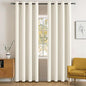 MIULEE Blackout Room Darkening Curtains Thermal Insulated Drapes Solid Window Treatment Set Grommet Top Light Blocking Curtain for Living Room/Bedroom 2 Panels 52 x 84 inch Length Beige White