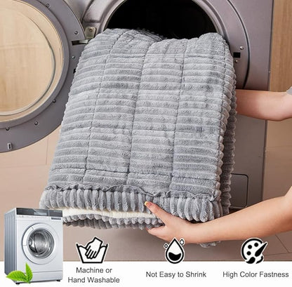 Couch Cover for Dogs Washable, Fuzzy Pet Couch Covers for 3 Cushion Sofa Pet Friendly, Non Slip Sofa Cover (Light Blue-Grey, 27.6" x 70.9"/70 x 180cm)