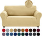 Joccun Stretch Sofa Cover for 2 Cushion Couch, Water Repellent Slipcover Protector, Washable Polyester Spandex Furniture Cover for Living Room, Pets (Champagne)