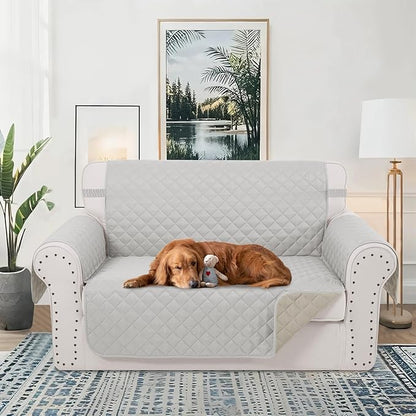 Reversible Loveseat Sofa Covers Couch Cover Furniture Protector(Loveseat Small,Light Grey/Beige)
