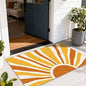Boho Outdoor Rug - 28" x 43" Front Door Mat Indoor Outside Entrance Non-Slip Washable Outdoor Mat Orange Entry Rug for Entryway Entrance Kitchen Bedroom Layered Doormat for Front Porch Decor