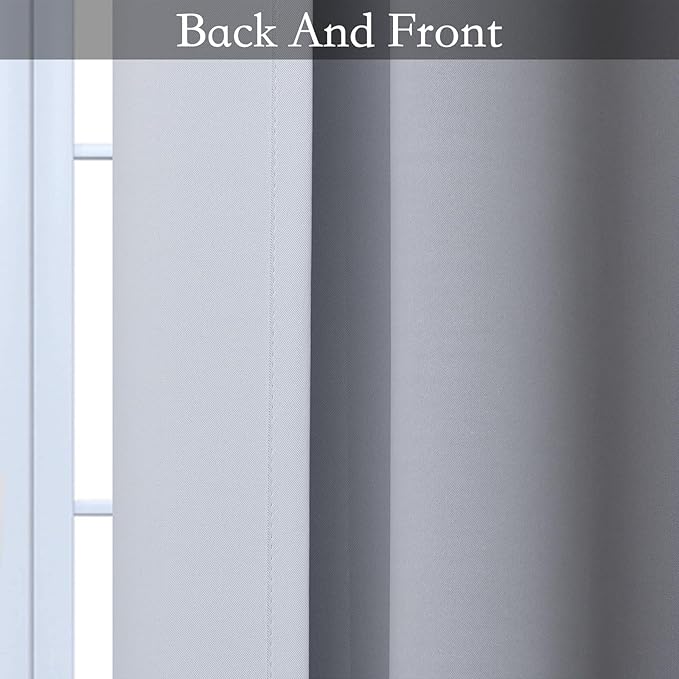 SimpleHome Ombre Room Darkening Curtains 84 inches Length for Bedroom,Grommet Gradient Light Blocking Black to White Gradient Window Curtain for Living Room,1 Panel, 52x84 inches