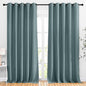NICETOWN Greyish Blue Room Darkening Curtains 90 inch Length - Grommet Thermal Blackout Window Treatments Sound Proof Room Divider Drapes for Bedroom (2 Panels, W66 x L90)