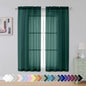 Simplebrand Hunter Green Sheer Curtains 63 Inch Length 2 Panels, Rod Pocket Solid Color Window Sheer Curtain Panels, Elegant Curtains & Drapes for Living Room, Bedroom (Hunter Green, 42" W x 63" L)