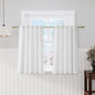 Nanspring Off White Cafe Curtains 45 Inch Length Set 2 Panel Back Tab Pocket Semi Sheer Short Linen White Curtain Tiers for Small Bathroom Window Basement Kitchen Doors 38x45