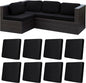 8Pcs Stretch Patio Cushion Covers,Outdoor Couch Covers Replacement,Outdoor Couch & Sofa Slipcovers,for Patio Furniture Cushion Covers,Washable Reusable Furniture Protector (Black, Cover Only)