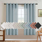 H.VERSAILTEX Living Room Linen Curtains - Semi Sheer, Nickel Grommet, Energy Saving, Light Filtering Window Treatments - Cloud Blue, 2 Panels, 52 x 72 Inch