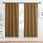 NICETOWN Blackout Curtains for Living Curtains, Gold Brown, 2 Panels, 42 by 72, Room Darkening Window Curtain Panels, Easy-Care Solid Thermal Insulated Draperies/Drapes for Daughter Room
