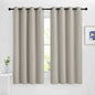 NICETOWN Room Darkening Bedroom Curtains 63 inches Long, Window Treatment Thermal Insulated Solid Grommet Voice Reducing Drapes for Kids Room, Natural, Set of 2, W46 x L63