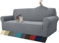 ZNSAYOTX 1 Piece Jacquard Couch Covers for 3 Cushion Couch High Stretch Sofa Cover for Pets Dogs Anti Slip Extra Large Sofa Slipcovers Furniture Protector (XL Sofa, Light Grey)