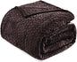 Exclusivo Mezcla Fleece King Size Blanket for Bed, 90x104 Inches Soft Cozy Jacquard Flannel Blankets, Lightweight Fuzzy Plush Warm for Women, Coffee