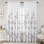 HOMEIDEAS Non-See-Through Dry Rose and White Privacy Sheer Curtains 52 X 96 Inch Length 2 Panels, Leaf Floral Printed Light Filtering Semi Sheer Window Curtains Drapes for Bedroom Living Room