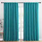 NICETOWN 2 Panels Blackout Curtains, Rod Pocket Thermal Insulated Drapess for Bedroom, Privacy Protection Easy-Care Heavy Duty Curtains for Living Room/Dining Room, W70 x L95 inches, Peacock Blue