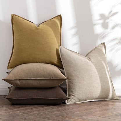 MIULEE Neutral Gold/Brown Linen Pillow Covers Pack of 4 Decorative Natural Throw Pillow Covers Soft Accent Boho Farmhouse Couch Pillowcases Modern Spring Decors for Living Room Bed Sofa 20x20 Inch