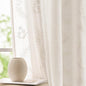 jinchan Belrose Linen Curtains for Bedroom Floral Curtains 84 Inch Length Linen Blend White Embroidered Drapes Farmhouse Flower Patterned Drapes for Living Room Window Treatments Set 2 Panels