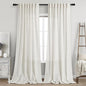 Beige White Linen Curtains for Living Room Extra Long 110 Inches Long Back Tab Light Filtering Semi Sheer Curtain Farmhouse Decor Floor to Ceiling High Window for Bedroom Office 52x110, 2 Panels