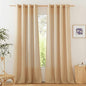 NICETOWN Rustic Linen 102 inch Long Curtains for Living Room, Grommet Privacy Added Thick Linen Weave with Light Filter Window Curtains & Drapes for Bedroom, Burlap, W55 x L102, 2 Panels