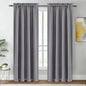 DWCN Blackout Curtains Room Darkening Thermal Insulated Bedroom Curtains Window Curtain Panels, 52 x 84 inches Long, Set of 2 Grey Rod Pocket Drapes