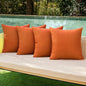 MIULEE Pack of 4 Decorative Throw Pillow Covers Outdoor Linen Waterproof Pillow Covers Farmhouse Cushion Cases for Patio Garden Tent Balcony Couch Sofa 16x16 inch Orange
