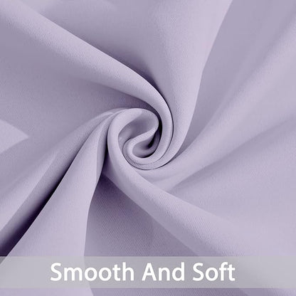 Yakamok Blackout Curtains Room Darkening Thermal Insulated Window Panels,Solid Grommet Top Drapes for Bedroom/Living Room(62Wx63L, Lilac, 2 Panels)