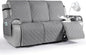 VANSOFY Waterproof Recliner Couch Covers, Sofa Covers 1-Piece Washable Reclining Sofa Cover Non-Slip Furniture Protector with Elastic Straps Pocket for Dogs, Pets(Light Gray,3 Seater)