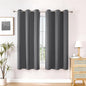 ChrisDowa Blackout Curtains 45 inches Long for Bedroom - 2 Panels Set Grommet Thermal Insulated Room Darkening Curtains for Living Room (Grey, 38 x 45 Inch)